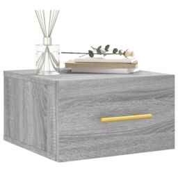 Berkfield Home Wall-mounted Bedside Cabinet Grey Sonoma 35x35x20 cm - Size: 35 x 35 x 20 cm - thumbnail 3