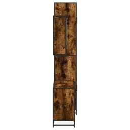 Berkfield Home 3 Piece Bathroom Furniture Set Smoked Oak Engineered Wood in Brown - thumbnail 6
