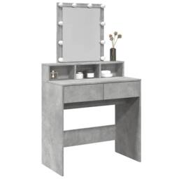 Berkfield Home Beautiful Dressing Table with LED Concrete Grey 80x41x144.5 cm - thumbnail 4