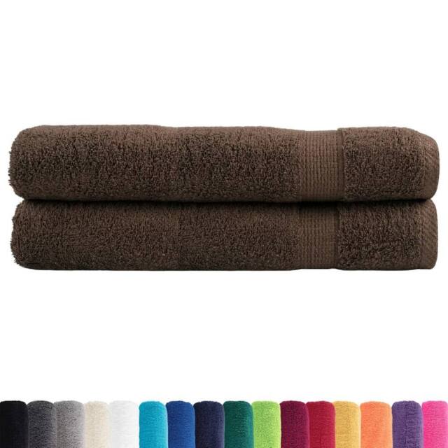 Berkfield Home Premium Towels SOLUND 2pcs Brown 100x200cm 600gsm - image 1
