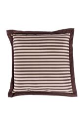 Homescapes Handmade Striped Seat Pad Soft Cotton Dining Chair Cushion in Brown - Size: 40 cm x 40 cm