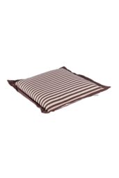 Homescapes Handmade Striped Seat Pad Soft Cotton Dining Chair Cushion in Brown - Size: 40 cm x 40 cm - thumbnail 2