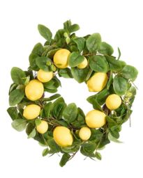 Dibor Classic Lemon Summer Door Wreath, Spring Wreath 50cm in Yellow - thumbnail 2