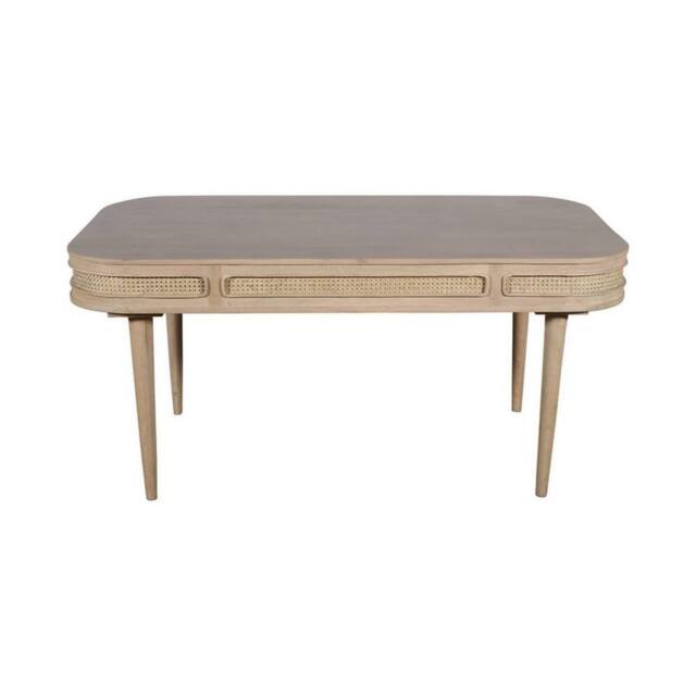 Indian Hub Valencia 6 Seater Dining Table - Mango Wood - L90 x W165 x H78 cm in Light Brown - image 1