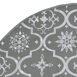 Berkfield Home Luxury Christmas Tree Skirt with Sock Grey 122 cm Fabric - thumbnail 5