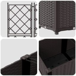 Berkfield Home Garden Planter with Trellis 3 pcs Brown 80x80x143 cm - Size: 80 x 80 x 143 cm - thumbnail 6