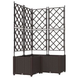Berkfield Home Garden Planter with Trellis 3 pcs Brown 80x80x143 cm - Size: 80 x 80 x 143 cm - thumbnail 2
