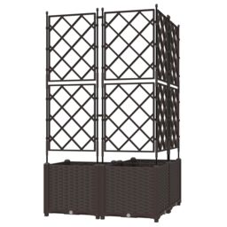 Berkfield Home Garden Planter with Trellis 3 pcs Brown 80x80x143 cm - Size: 80 x 80 x 143 cm - thumbnail 5