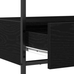 Berkfield Home Console Table Black Oak 75x40x75 cm Engineered Wood & Steel - Size: 75 x 40 x 75 cm - thumbnail 7