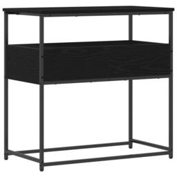 Berkfield Home Console Table Black Oak 75x40x75 cm Engineered Wood & Steel - Size: 75 x 40 x 75 cm