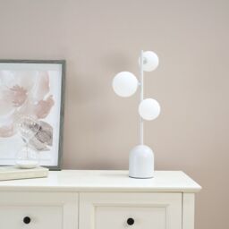 ValueLights Marlow Opaque Glass Globe 3 Way Table Lamp in Grey - thumbnail 5