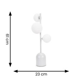 ValueLights Marlow Opaque Glass Globe 3 Way Table Lamp in Grey - thumbnail 6