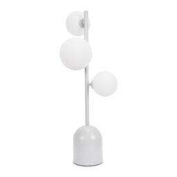 ValueLights Marlow Opaque Glass Globe 3 Way Table Lamp in Grey - thumbnail 2
