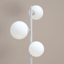 ValueLights Marlow Opaque Glass Globe 3 Way Table Lamp in Grey - thumbnail 3