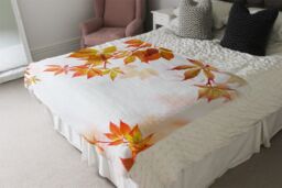 Benjamin Tate Design Autumn Leaves Blanket in Natural - Size: 120 cm x 150 cm - thumbnail 3