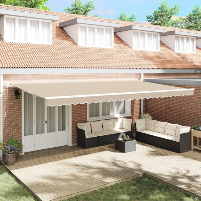 Berkfield Home Manual Retractable Awning Beige 600x300 cm - image 1