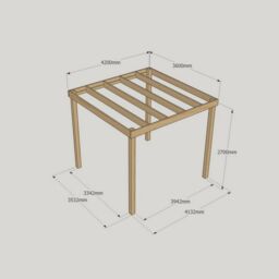 Rutland County Garden Furniture Ltd Garden Pergola - Wood - L360 x W420 x H270 cm - Light Green - thumbnail 4