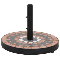 Berkfield Home Parasol Base Terracotta & White Round 12 kg in Brown - thumbnail 1