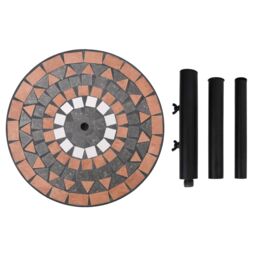 Berkfield Home Parasol Base Terracotta & White Round 12 kg in Brown - thumbnail 5