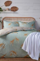 Fusion 'Milo Giraffe' Easy Care Reversible Duvet Cover Set in Duck Egg Blue - Size: Double - thumbnail 6