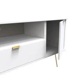 Ready Assembled 2 U Fuji 2 Door 1 Drawer Wide TV Unit (Ready Assembled) in White - thumbnail 6