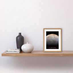 "Artery8 Wall Art Print NASA Our Solar System Europa Jupiter's Moon Ice Surface Artwork Framed 9X7 Inch in Beige - Size: W7"" x H9""" - thumbnail 2