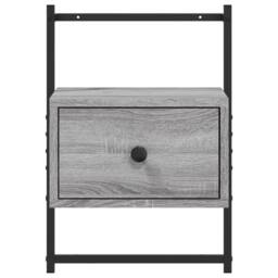 Berkfield Home Decorative Bedside Cabinet Wall-mounted Grey Sonoma 35x30x51 cm E - Size: 35 x 30 x 51 cm - thumbnail 5