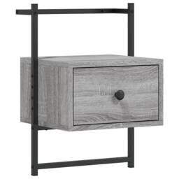 Berkfield Home Decorative Bedside Cabinet Wall-mounted Grey Sonoma 35x30x51 cm E - Size: 35 x 30 x 51 cm - thumbnail 3
