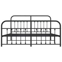 Berkfield Home Metal Bed Frame with Headboard & Footboard Black 183x213 cm - thumbnail 6