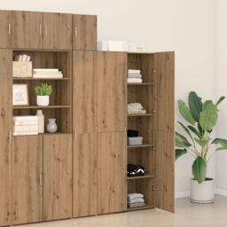 Berkfield Home Highboard Artisan Oak 40x42.5x185 cm Engineered Wood in Brown - thumbnail 4