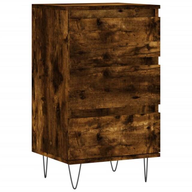 Berkfield Home Sideboard Smoked Oak 40x35x70 cm Engineered Wood in Brown - Size: 40 x 35 x 70 cm - image 1
