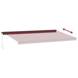 Berkfield Home Manual Retractable Awning Burgundy 600x350 cm in Black - thumbnail 5