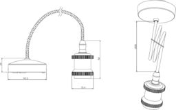 Netlighting 1.8m E27 Vintage Pendant Set Brushed Chrome 230V IP20 80W in Grey - thumbnail 2
