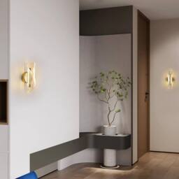 Goeco Indoor LED Wall Light, 12 W Modern Tri-Colour Wall Light, for Bedroom in Gold - thumbnail 6