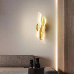 Goeco Indoor LED Wall Light, 12 W Modern Tri-Colour Wall Light, for Bedroom in Gold - thumbnail 5