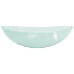 Berkfield Home Basin Tempered Glass 54.5x35x15.5 cm Frosted in Cream - thumbnail 3