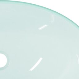 Berkfield Home Basin Tempered Glass 54.5x35x15.5 cm Frosted in Cream - thumbnail 6