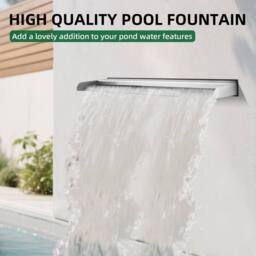 NESTLUNE 30cm Stainless Steel Water Blade Cascade Pond Waterfall Fountain in Silver - thumbnail 7