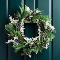 Scottish Everlastings Ltd 60cm Blueberry & Pine Wreath in Blue - thumbnail 1