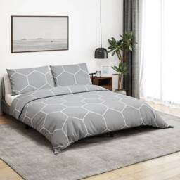 Berkfield Home Duvet Cover Set Grey 140x200 cm Cotton - thumbnail 2