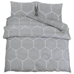 Berkfield Home Duvet Cover Set Grey 140x200 cm Cotton - thumbnail 1