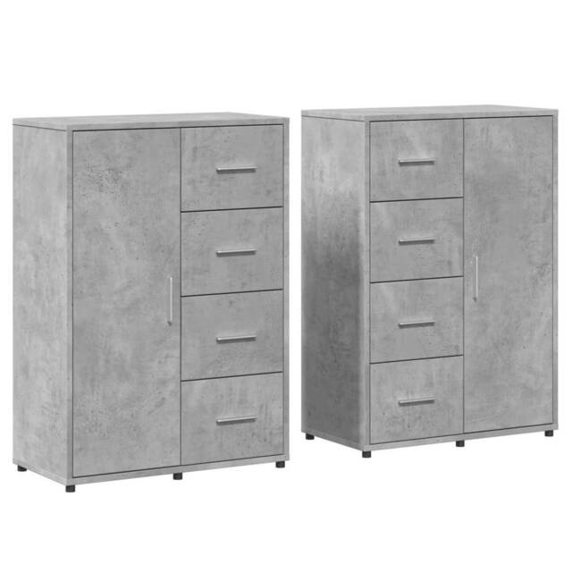 Berkfield Home Sideboards 2 pcs Concrete Grey 60x31x84 cm Engineered Wood - Size: 60 x 31 x 84 cm - image 1