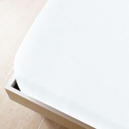 Berkfield Home Jersey Fitted Sheet White 180x200 cm Cotton - thumbnail 2