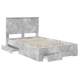Berkfield Home Bed Frame Concrete Grey 120 x 190 cm Engineered Wood - thumbnail 5