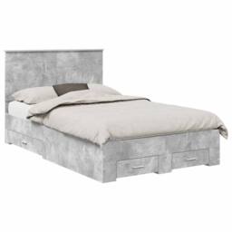 Berkfield Home Bed Frame Concrete Grey 120 x 190 cm Engineered Wood - thumbnail 2