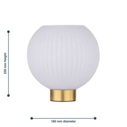 First Choice Lighting Set of 2 Betchley - Battery Operated Satin Brass Lamp with White Glass in Gold - thumbnail 8