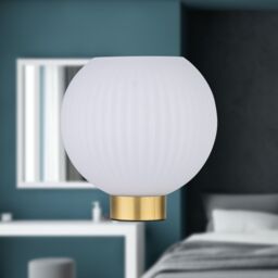 First Choice Lighting Set of 2 Betchley - Battery Operated Satin Brass Lamp with White Glass in Gold - thumbnail 6