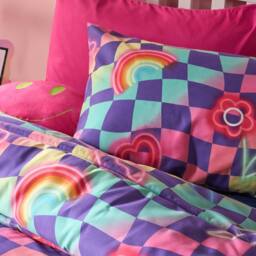 OHS Kids Checkerboard Coverless 10.5 Tog Duvet Set with Pillowcase - Size: Single - thumbnail 3
