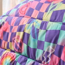 OHS Kids Checkerboard Coverless 10.5 Tog Duvet Set with Pillowcase - Size: Single - thumbnail 4