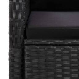 Berkfield Home 9 Piece Garden Dining Set with Cushions Black Poly Rattan - thumbnail 8